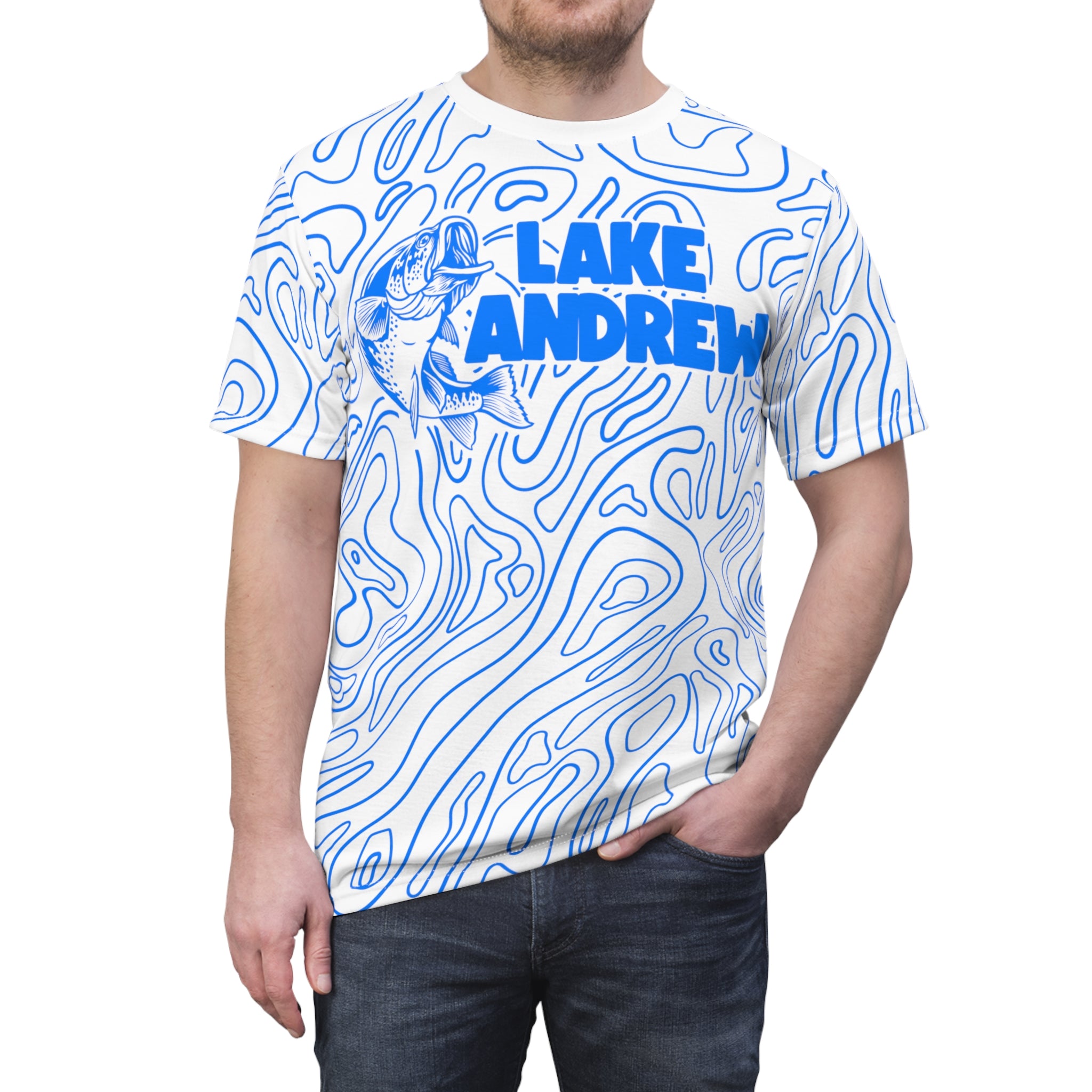 Lake Andrew Freshwater Bass Topograph Tee Shirt