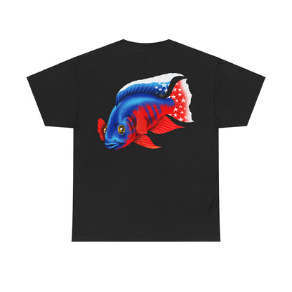 COBYSEAGRAM American Flag Cichlid Tee Shirt