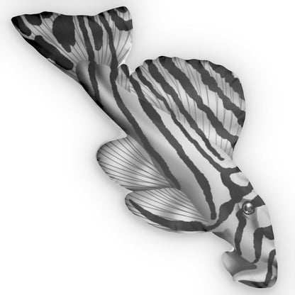 Zebra Pleco Shape Pillow